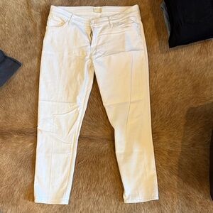 MOTHER Women's Cream Skinny Jeans